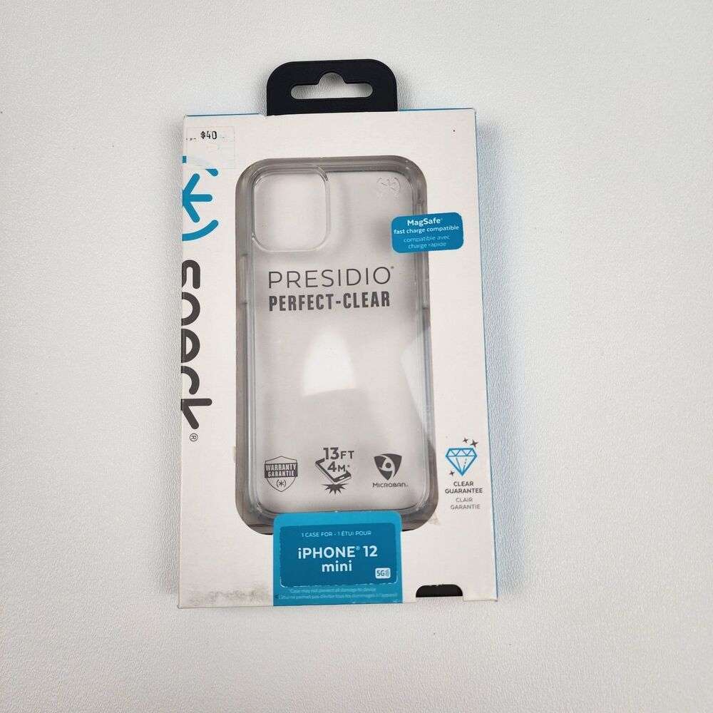 Speck Presidio Perfect-Clear Case iPhone 12 mini MagSafe 13ft Drop
